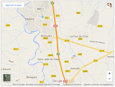 Google Map Verniolle Foix Pamiers Ariège